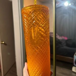 Orange Starbucks jeweled cup
